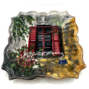 Set of 4 Tabletops Unlimited Rue de Paris Shutter 8 3/4" Square Plates